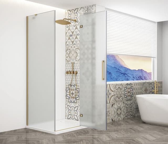 TRINITY GOLD MATT kabina prysznicowa 1200x900 mm, szkło mleczne, prawe