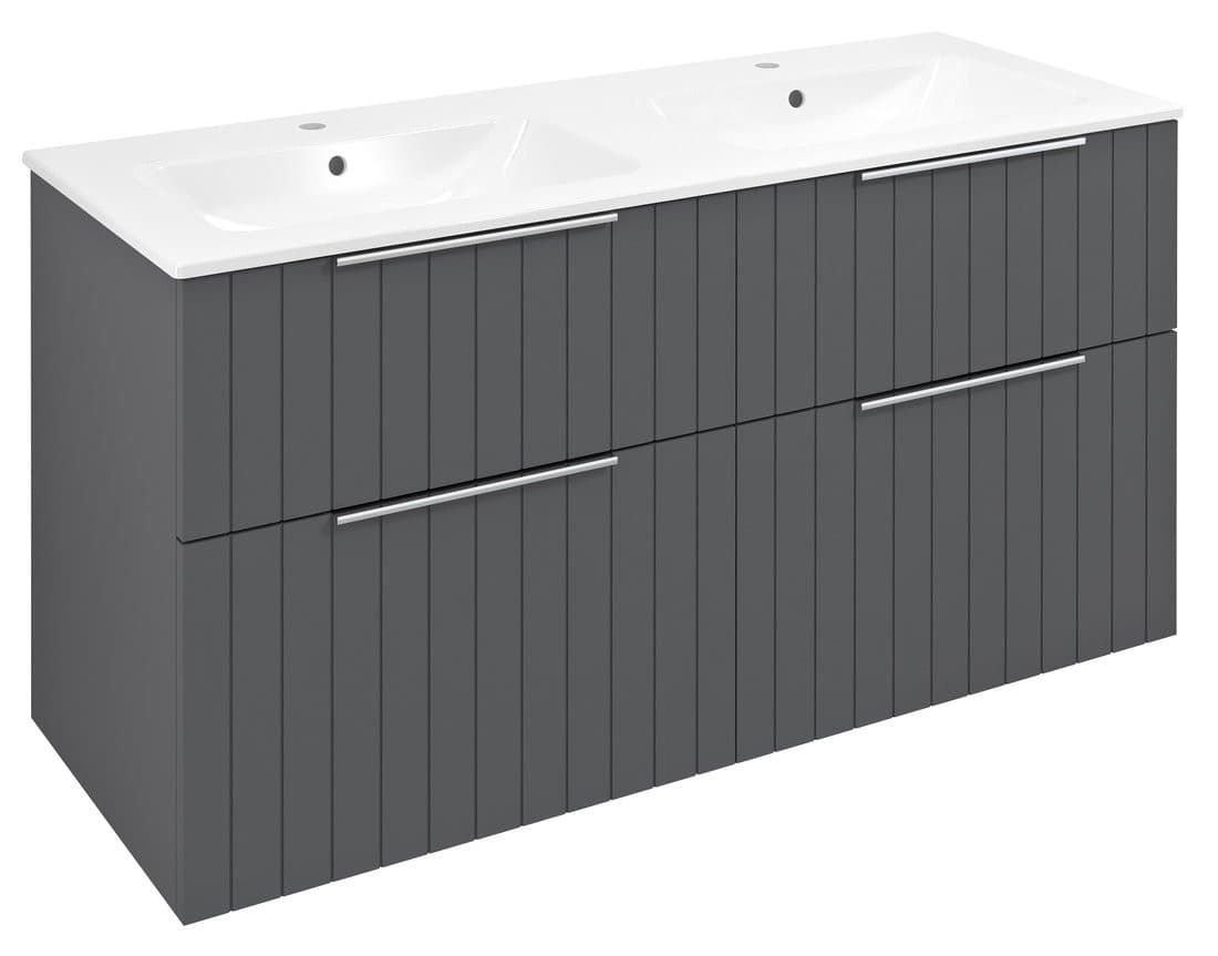 CIRASA szafka umywalkowa z podwójną umywalką 121x66x46 cm, Carina Strip