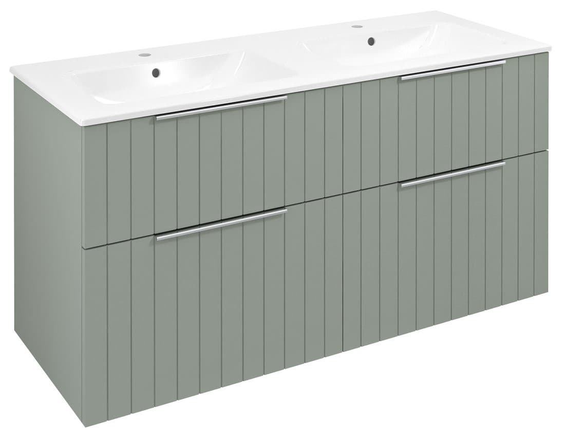 CIRASA szafka umywalkowa podwójna 121x66x46cm, verde strip