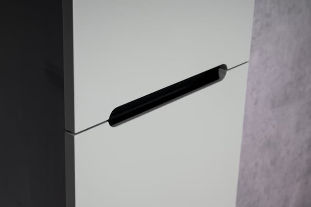 KERALA wysoki słupek łazienkowy, 38x143x32cm, z 2 drzwiczkami, uniwersalne otwieranie, mat carina/antracyt