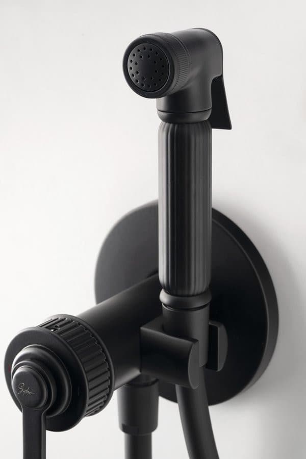 VERSI bateria bidetowa podtynkowa z słuchawką, czarny mat