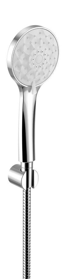 Zestaw prysznicowy z 4 trybami, silikonowe dysze, uchwyt, wąż 1500mm, chrom