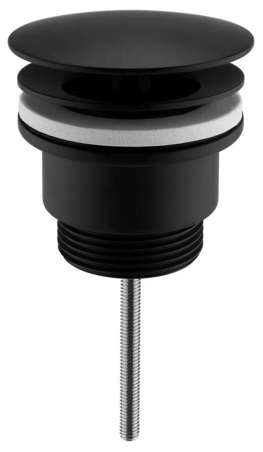 Odpływ umywalkowy 5/4'', niezamykany, duży korek czarny mat