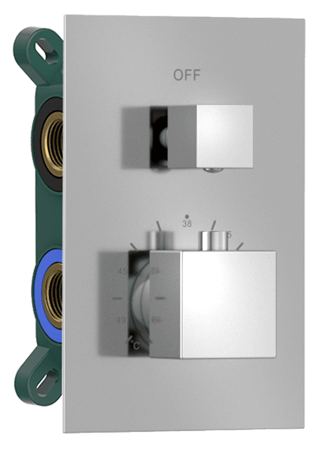 LATUS bateria prysznicowa podtynkowa termostatyczna, 3 wyjścia, box podtynkowy, chrom