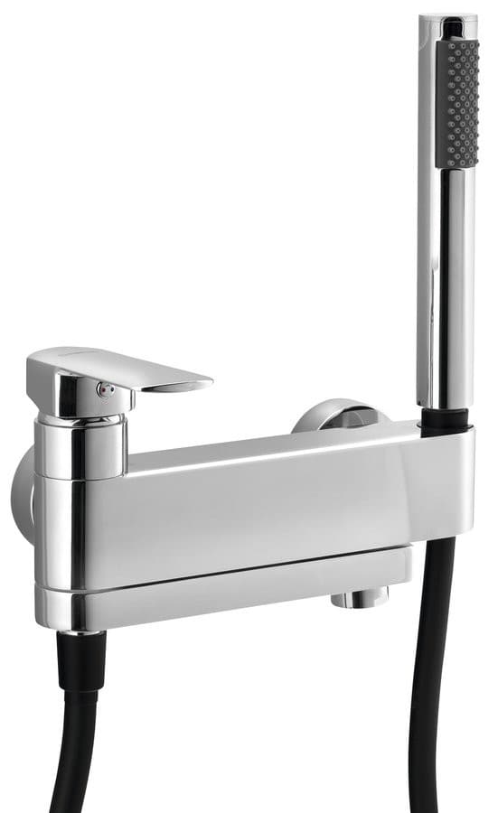 MIXONA bateria wannowa ścienna, słuchawka prysznicowa, obrotowa wylewka, chrom