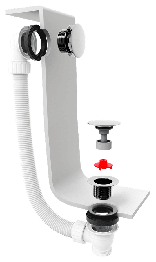 Zestaw odpływowy, klik-klak, długość 1200mm, korek 72mm, czarny mat