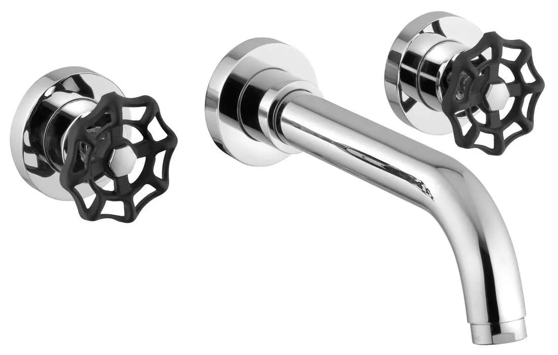 INDUSTRY bateria umywalkowa podtynkowa 3-elementowa, chrom/czarny