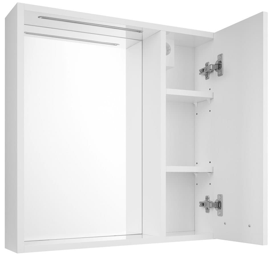 ZOJA/KERAMIA FRESH STRIP szafka z lustrem i oświetleniem LED, 60x60x14cm, prawa, biały