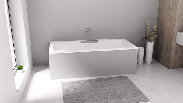 CASCATA wanna prostokątna 185x85x45cm, kaskada ze stali nierdzewnej