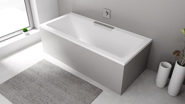 CASCATA wanna prostokątna 185x85x45cm, kaskada ze stali nierdzewnej