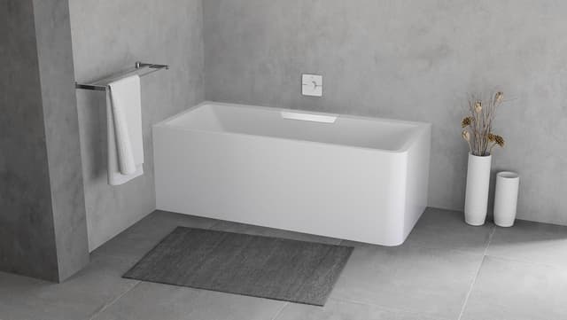 CASCATA L MONOLITH wanna prostokątna 180x80x60cm, kaskada biała