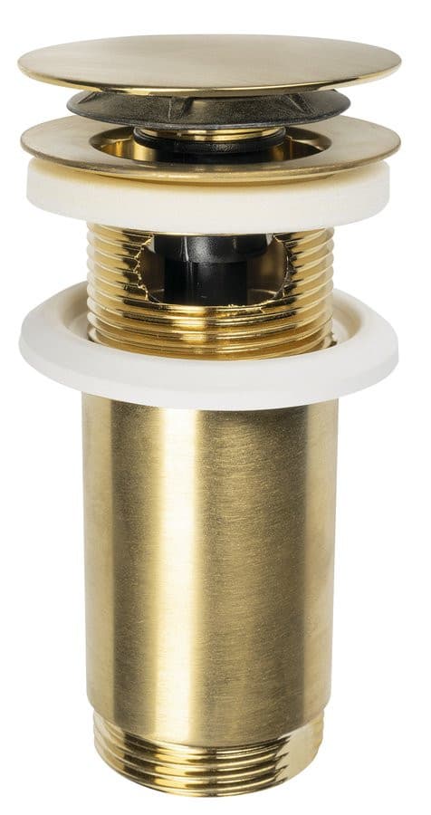 Korek umywalkowy 5/4“, klik-klak, duży grzybek, max 80mm, złoto mat