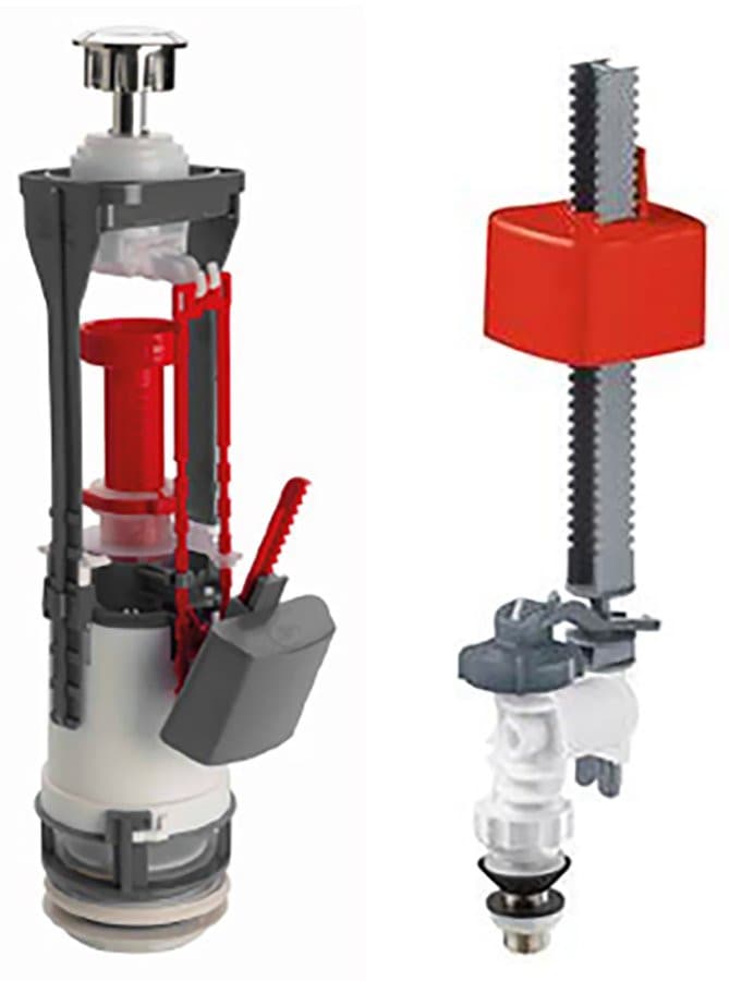 Mechanizm spłukujący z DUAL przyciskiem, napełnianie od dołu 1/2", chrom