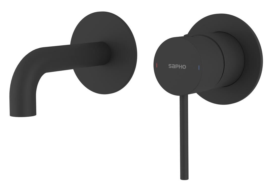 ULTRAMIX bateria podtynkowa umywalkowa 2-elementowea, główka 10cm, czarny mat