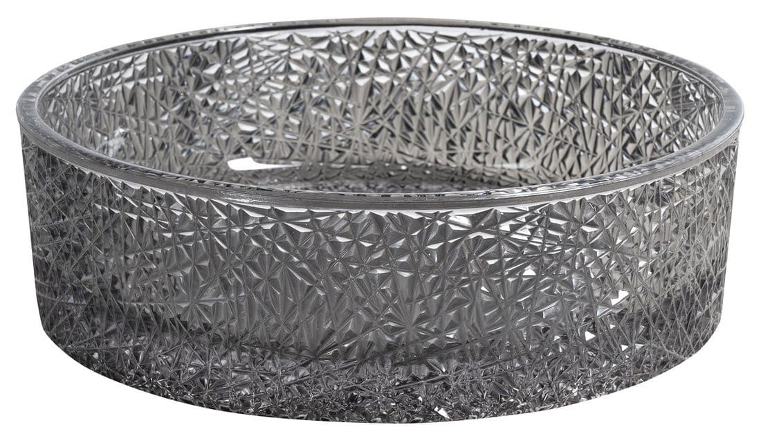 ERSEL grawerowana szklana umywalka nablatowa średnica 39,5cm, czarny