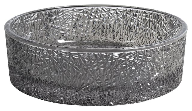 ERSEL grawerowana szklana umywalka nablatowa średnica 39,5cm, czarny