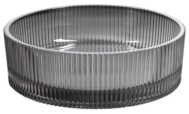 ANHELO grawerowana szklana umywalka nablatowa średnica 39,5cm, czarny