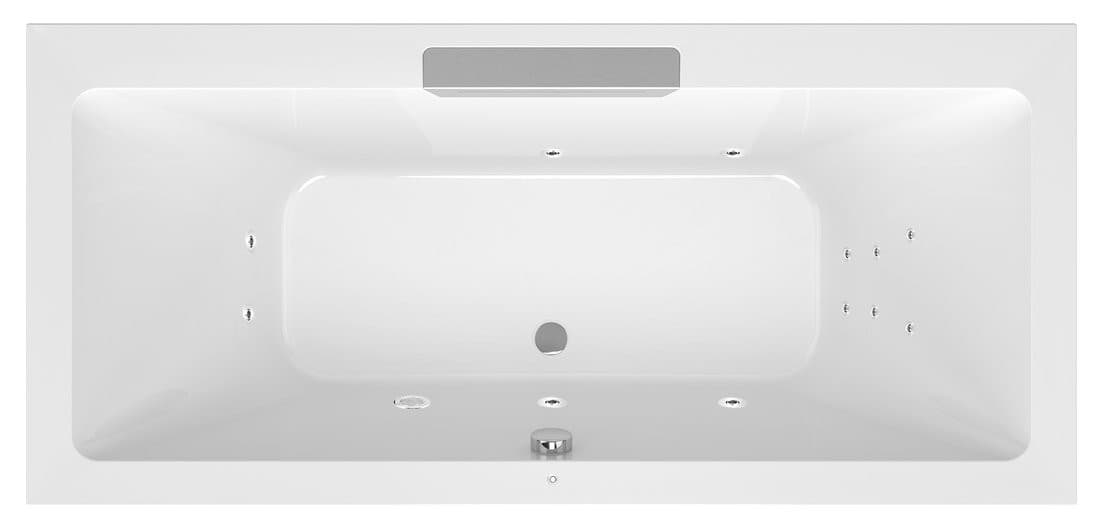 CASCATA wanna z hydromasażem, 185x85x45cm, kaskada ze stali nierdz., Attraction Hydro, chrom