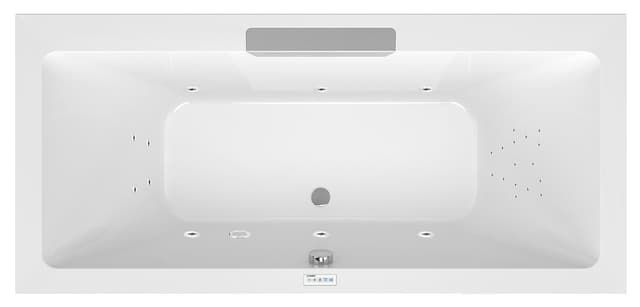 CASCATA wanna z hydromasażem, 185x85x45cm, kaskada ze stali nierdz., Highline Hydro, chrom