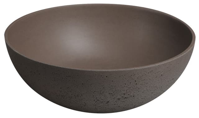 FORMIGO umywalka betonowa nablatowa z odpływem, Ø 39cm, ciemny brąz