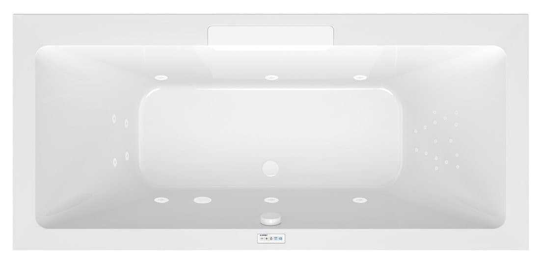 CASCATA wanna z hydromasażem, 185x85x45cm, kaskada biała, Highline Hydro, chrom