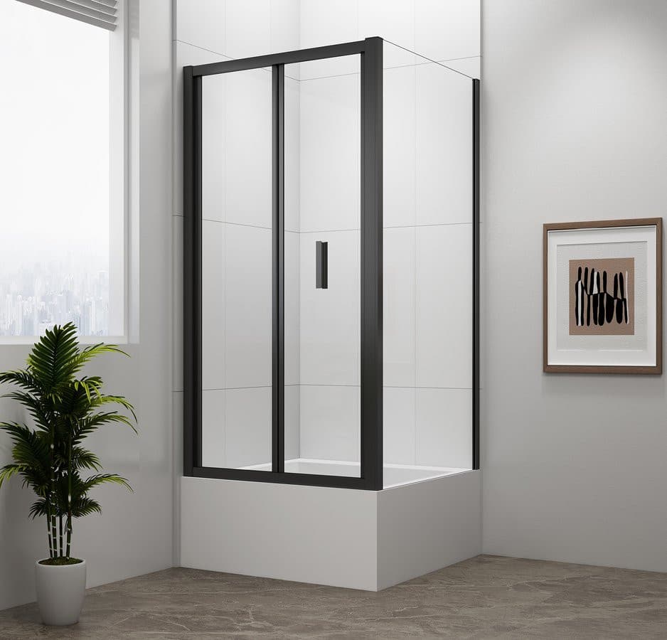 DEEP BLACK kabina prysznicowa 1000x900mm wariant L/P, szkło czyste