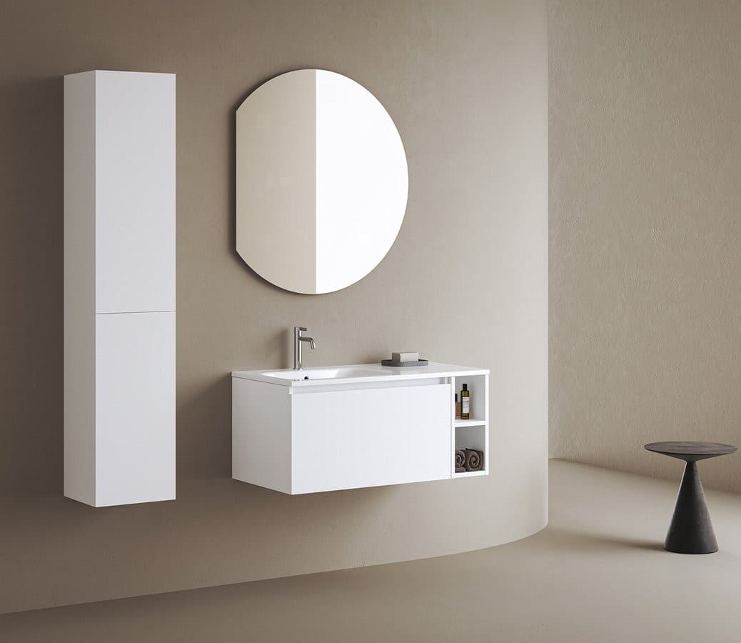 DARA CUT lustro podświetlane LED 20W, ø 100x90cm, folia grzewcza