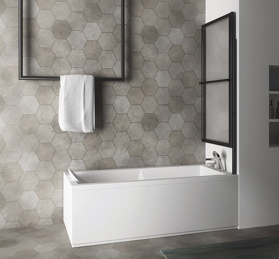 KAGERA parawan wannowy pneumatyczny, szer. 710mm, czarny mat, szkło czyste