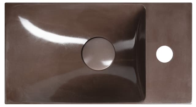 AGOS umywalka betonowa, 40x22cm, lewa/prawa, ciemnobrązowy połysk