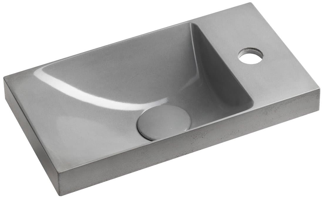 AGOS umywalka betonowa, 40x22cm, lewa/prawa, szary połysk