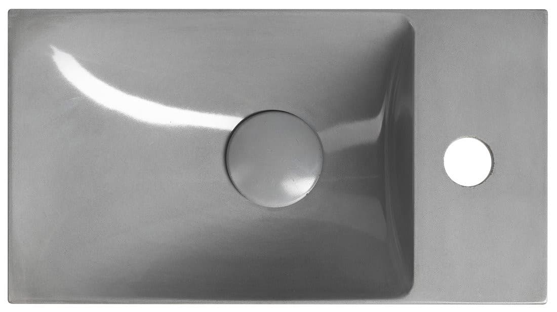 AGOS umywalka betonowa, 40x22cm, lewa/prawa, szary połysk