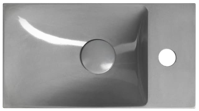 AGOS umywalka betonowa, 40x22cm, lewa/prawa, szary połysk