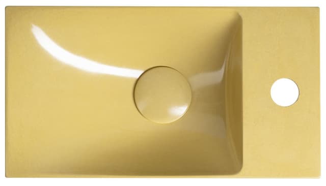 AGOS umywalka betonowa, 40x22cm, lewa/prawa, żółty połysk