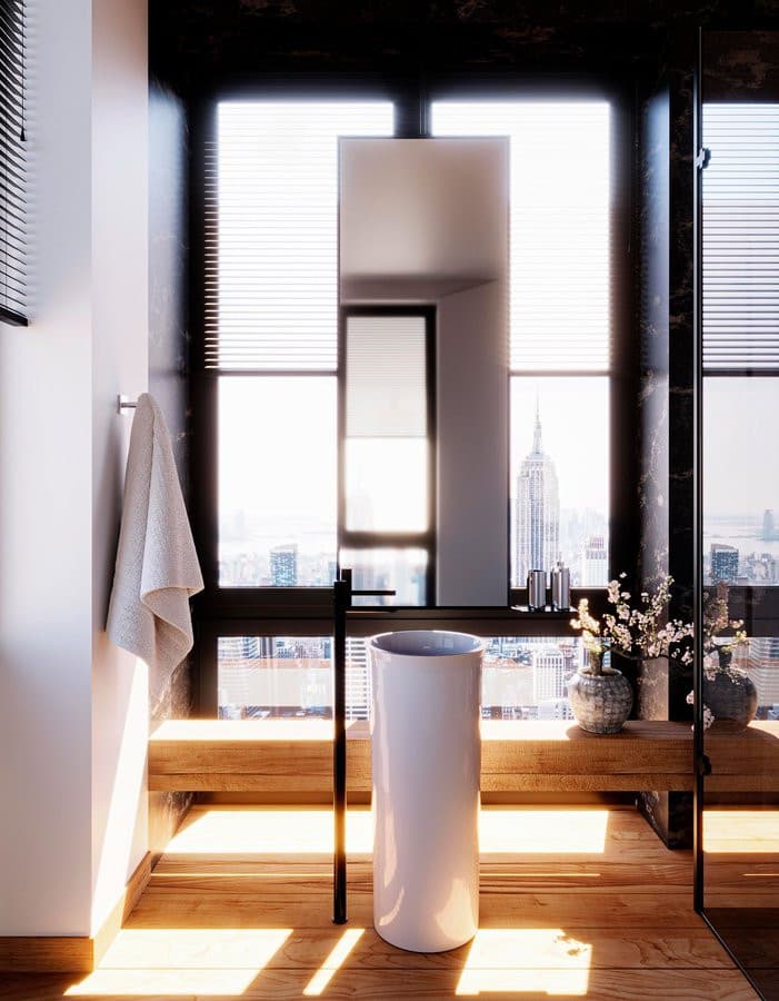 THE NEW YORKER umywalka ceramiczna wolnostojąca 40x89x40cm, biały