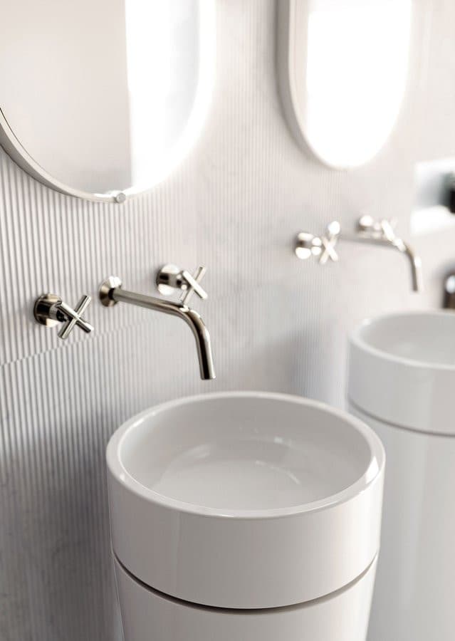 OKE umywalka ceramiczna nablatowa, średnica 30cm, czarny mat