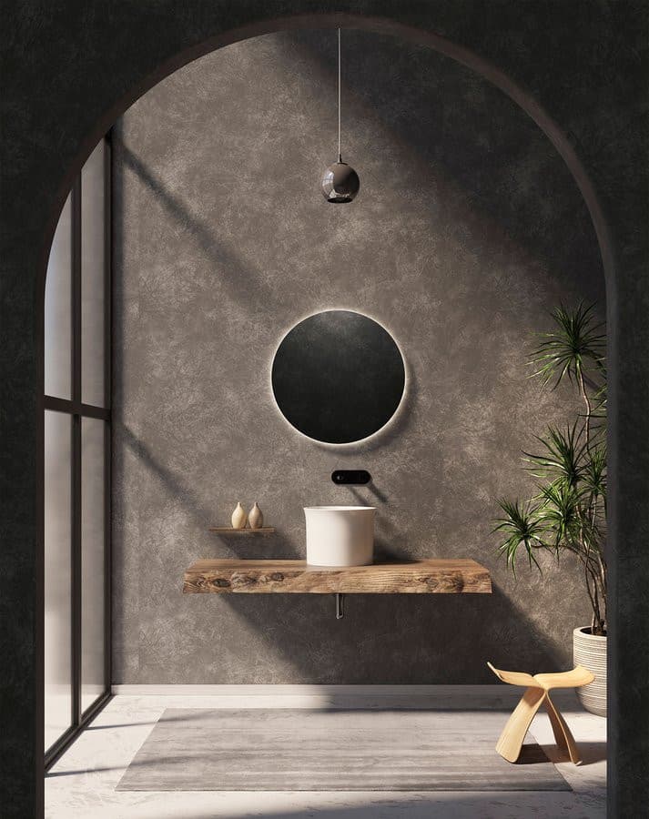 THE NEW YORKER umywalka ceramiczna nablatowa wysoka, średnica 40cm, biały