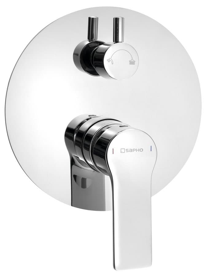 PAX bateria prysznicowa podtynkowa, 2 wyjścia, obrotowy przełącznik, chrom