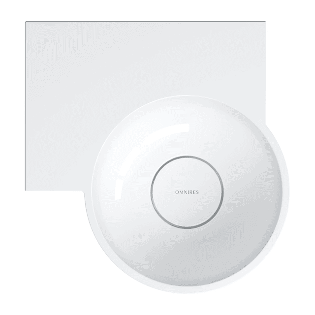 OVO M+ umywalka nablatowa/wisząca - lewa, 33 x 34 cm, biały połysk