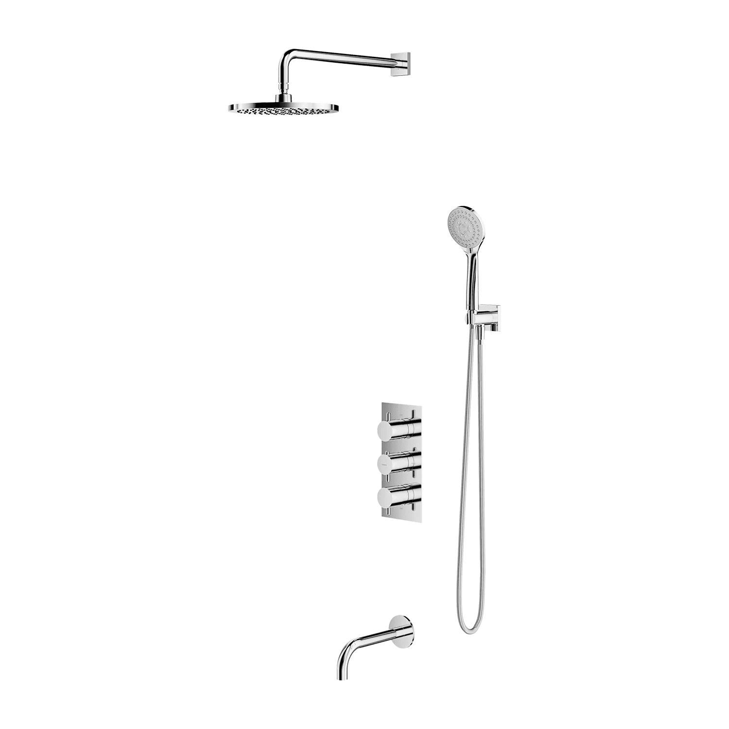 Y termostatyczny system wannowy podtynkowy, chrom połysk