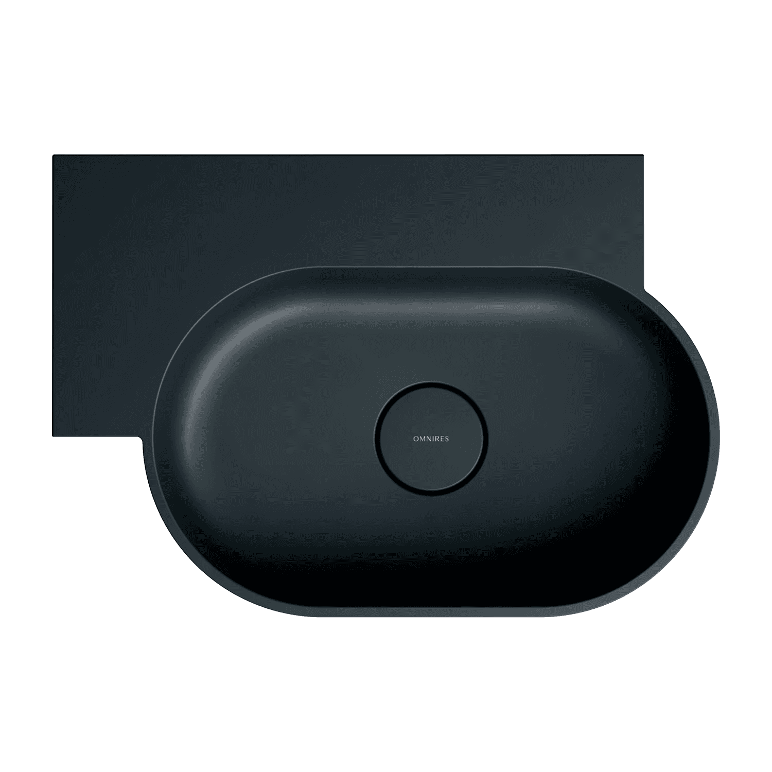 OVO M+ umywalka nablatowa/wisząca - lewa, 55 x 38 cm, black lava mat