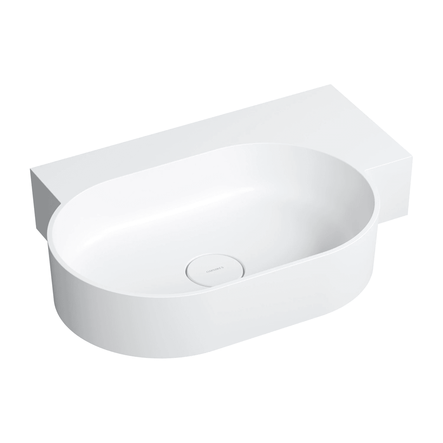 OVO M+ umywalka nablatowa/wisząca - prawa, 64 x 44 cm, biały mat
