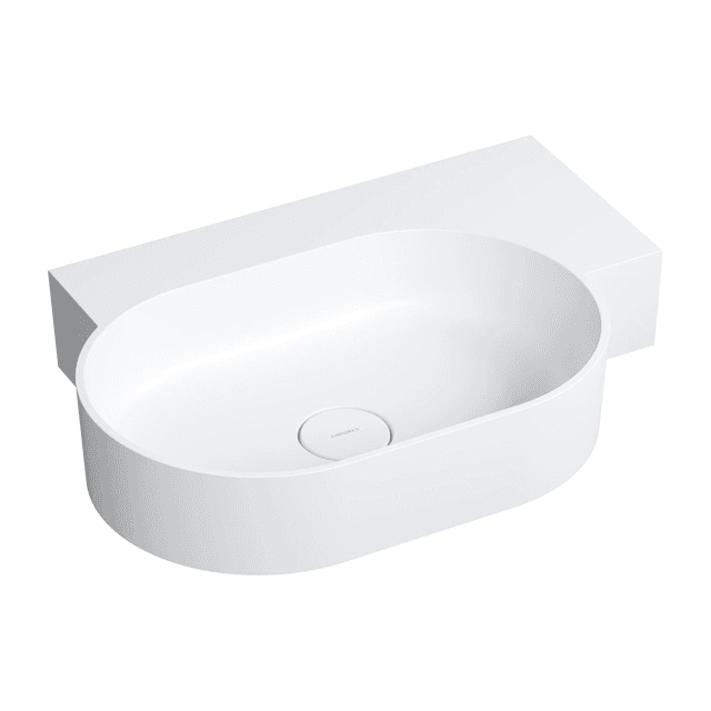 OVO M+ umywalka nablatowa/wisząca - prawa, 64 x 44 cm, biały mat