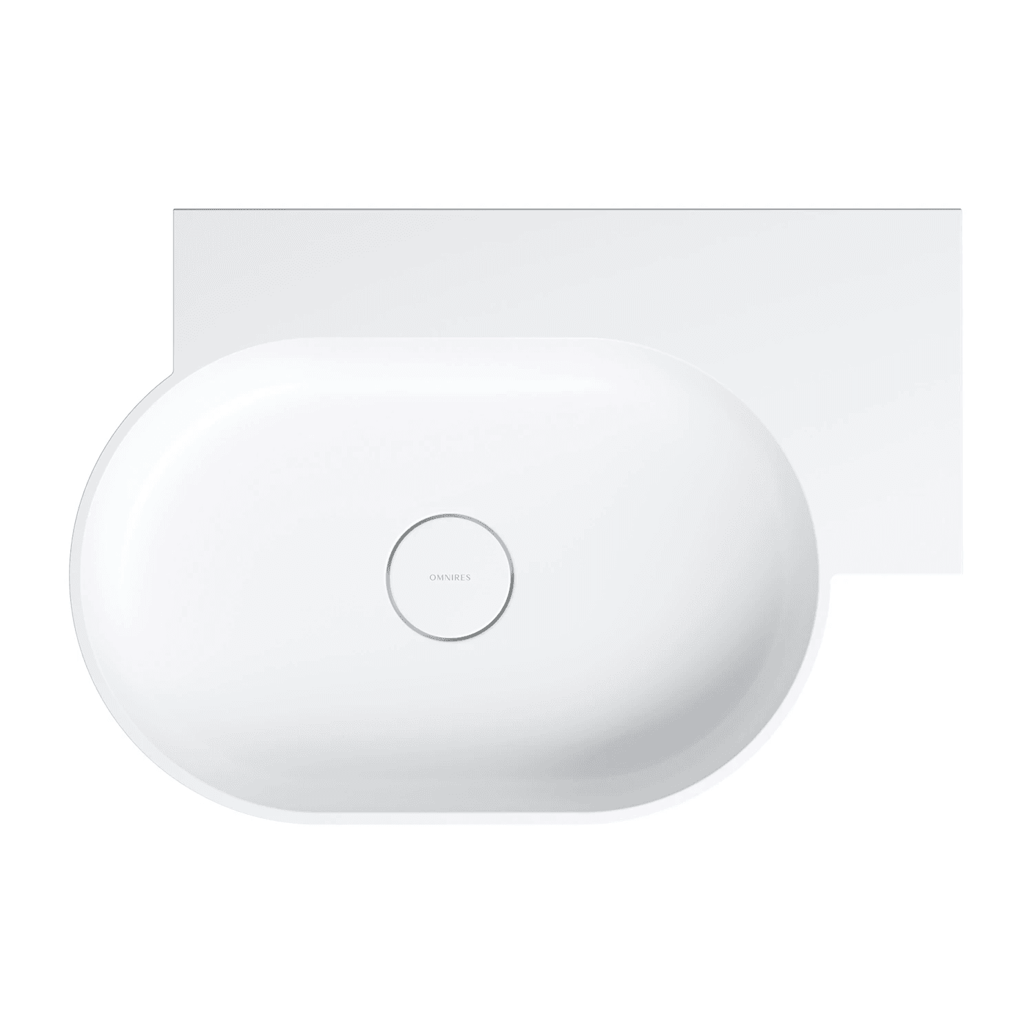 OVO M+ umywalka nablatowa/wisząca - prawa, 64 x 44 cm, biały mat