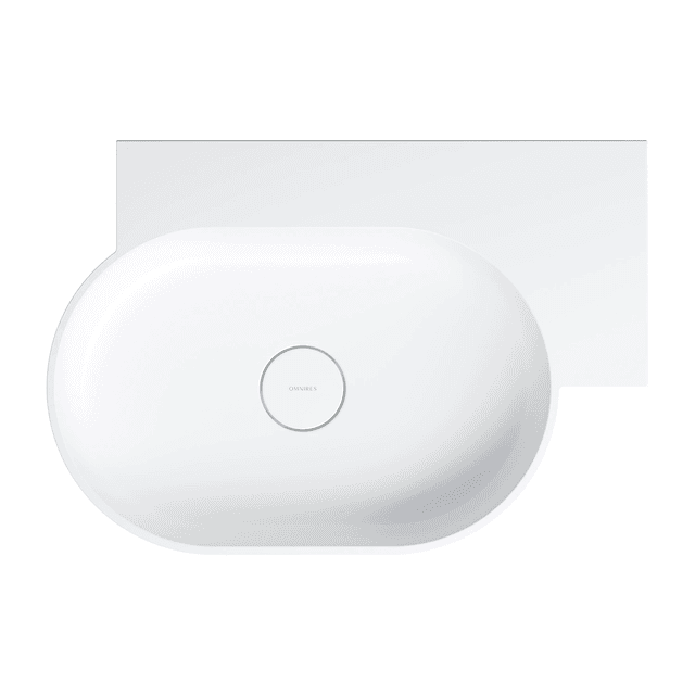 OVO M+ umywalka nablatowa/wisząca - prawa, 64 x 44 cm, biały mat