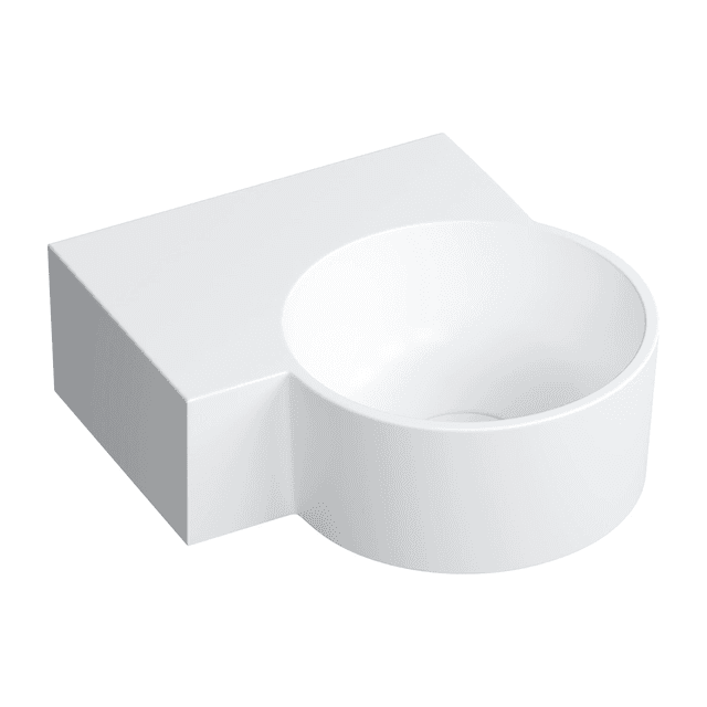 OVO M+ umywalka nablatowa/wisząca - lewa, 33 x 34 cm, biały mat