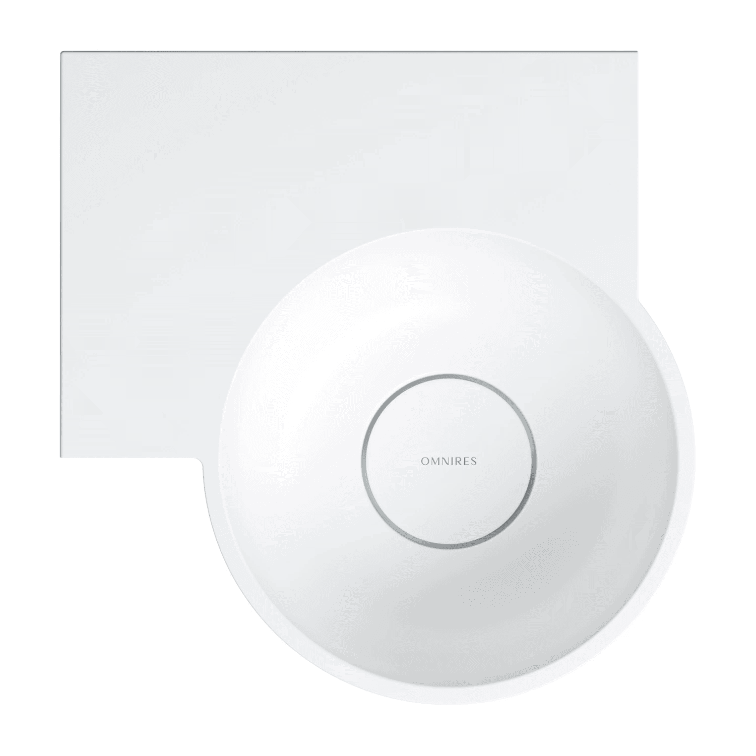 OVO M+ umywalka nablatowa/wisząca - lewa, 33 x 34 cm, biały mat