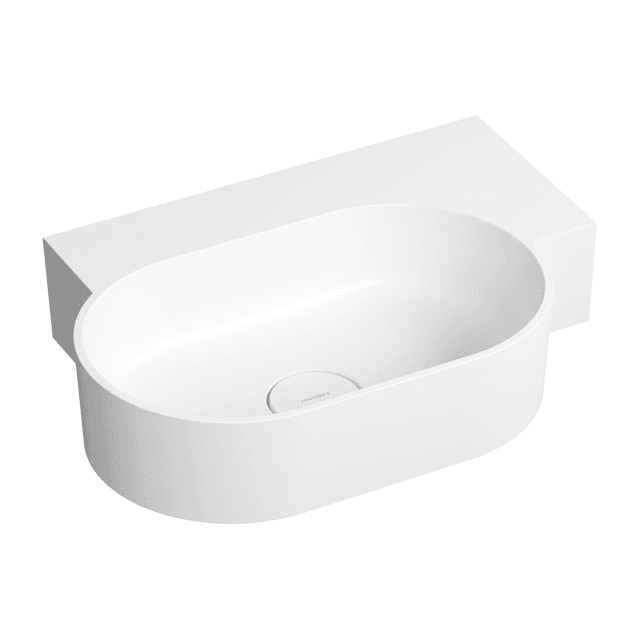 OVO M+ umywalka nablatowa/wisząca - prawa, 55 x 38 cm, biały mat