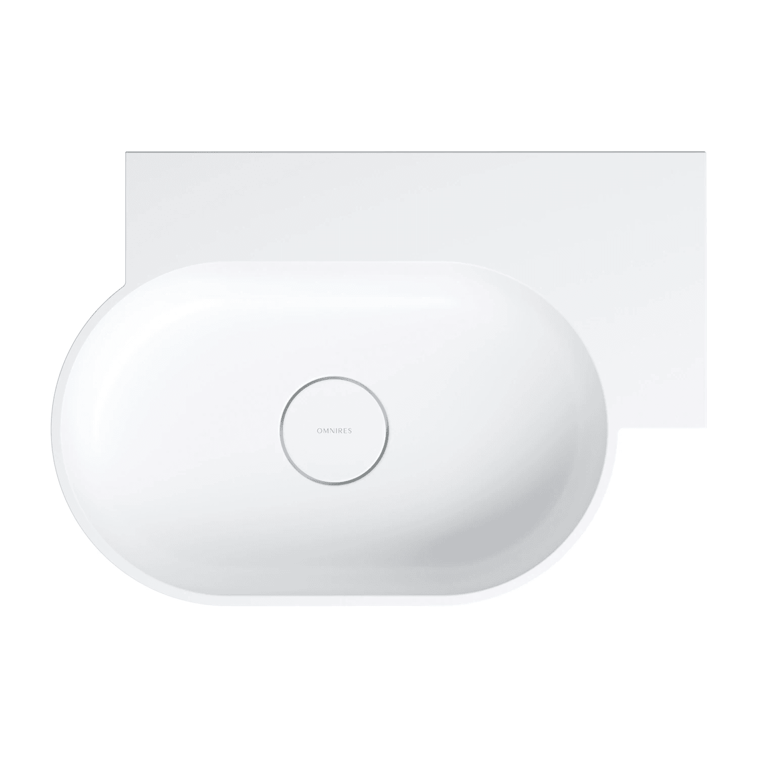 OVO M+ umywalka nablatowa/wisząca - prawa, 55 x 38 cm, biały mat