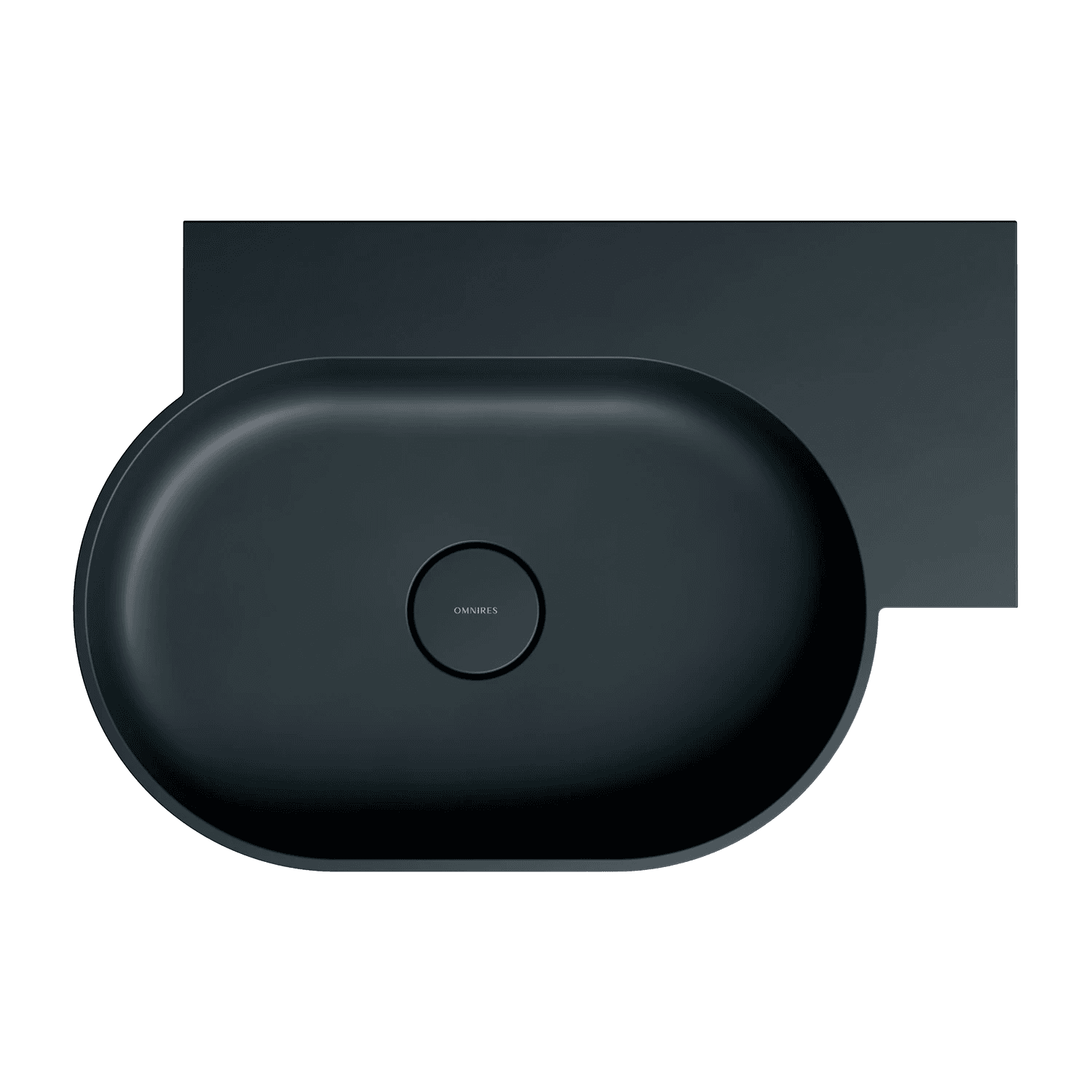 OVO M+ umywalka nablatowa/wisząca - prawa, 64 x 44 cm, black lava mat