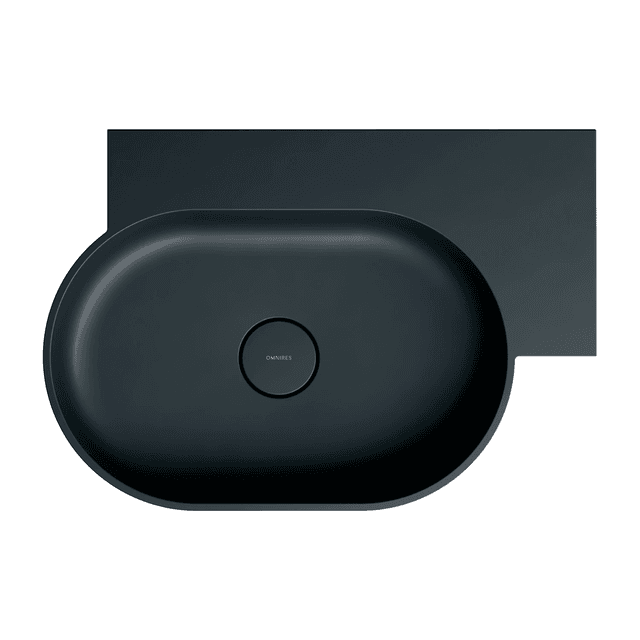 OVO M+ umywalka nablatowa/wisząca - prawa, 64 x 44 cm, black lava mat